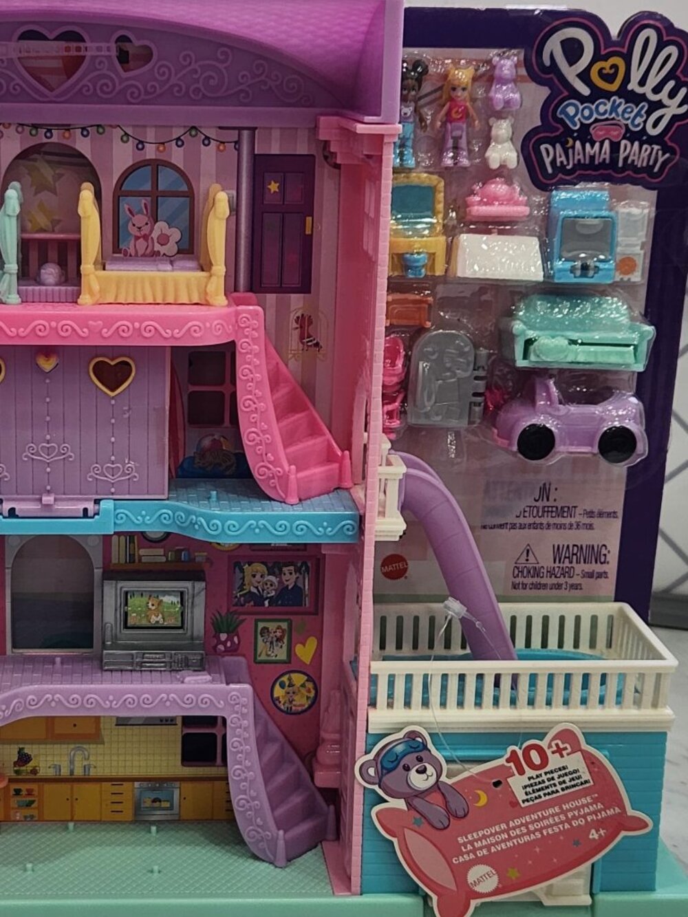 Polly Pocket Pajama Party Sleepover Adventure House Playset HHX75 New w/ Tags